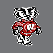 The Bucky Badger logo on a gray background